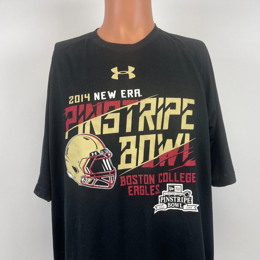 Under Armour Boston College Eagles Pinstripe Bowl T Shirt 2014 Ncaa Football Xl